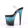 Pleaser FLAMINGO-808SS Black Blue Exotic Pole Heels