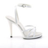 Fabulicious FLAIR-436 White Ankle Wrap Stiletto Sandal