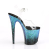 Pleaser FLAMINGO-808SS Black Blue Exotic Pole Heels
