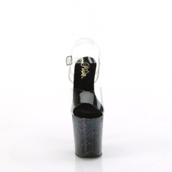 Pleaser FLAMINGO-808SS Black Glitter Exotic Pole Heels