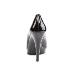 Pleaser Pink Label FLAIR-480 Black Heeled Platform Pumps