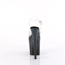 Pleaser FLAMINGO-808SS Black Glitter Exotic Pole Heels