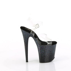 Pleaser FLAMINGO-808SS Black Glitter Exotic Pole Heels