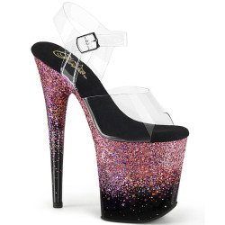 Pleaser FLAMINGO-808SS Black Pink Exotic Pole Heels