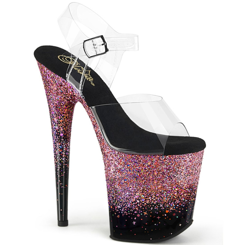 Pleaser FLAMINGO-808SS Black Pink Exotic Pole Heels Pleaser FLAMINGO-808SS Black Pink Exotic Pole Heels