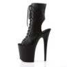 Pleaser FLAMINGO-1016 Black Vegan Leather Ankle Boots