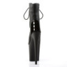 Pleaser FLAMINGO-1016 Black Vegan Leather Ankle Boots