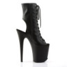 Pleaser FLAMINGO-1016 Black Vegan Leather Ankle Boots