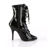 Pleaser SEDUCE-1020 Black Patent Ankle High Boots Women