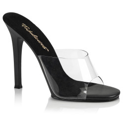 Fabulicious GALA-01 Transparent Black Mules Women