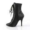Pleaser SEDUCE-1020 Black Vegan Leather Ankle Boots