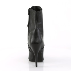 Pleaser SEDUCE-1020 Black Vegan Leather Ankle Boots