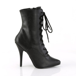 Pleaser SEDUCE-1020 Black Vegan Leather Ankle Boots