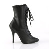 Pleaser SEDUCE-1020 Black Vegan Leather Ankle Boots