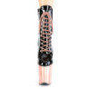 Pleaser FLAMINGO-1020 Black Patent Rose Gold Chrome