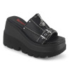 Demonia SHAKER-07 Black Vegan Leather Women Heels