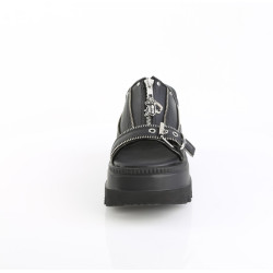 Demonia SHAKER-07 Black Vegan Leather Women Heels