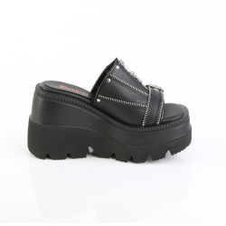 Demonia SHAKER-07 Black Vegan Leather Women Heels