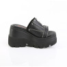 Demonia SHAKER-07 Black Vegan Leather Women Heels
