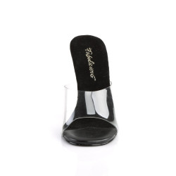 Fabulicious GALA-01 Transparent Black Mules Women