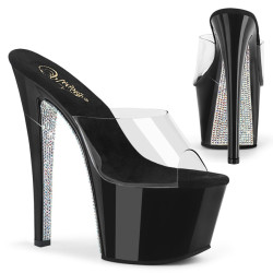 Pleaser SKY-301CRS Rhinestone Heeled Platform Mules Women