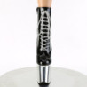 Pleaser FLAMINGO-1020 Black Patent Silver Chrome Sale