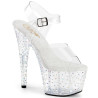 Pleaser STARDANCE-708 Silver Strass Platform High Heels