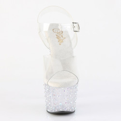 Pleaser STARDANCE-708 Silver Strass Platform High Heels