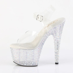 Pleaser STARDANCE-708 Silver Strass Platform High Heels