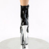 Pleaser FLAMINGO-1020 Black Patent Silver Chrome Sale