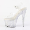 Pleaser STARDANCE-708 Silver Strass Platform High Heels