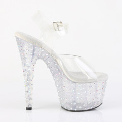 Pleaser STARDANCE-708 Silver Strass Platform High Heels