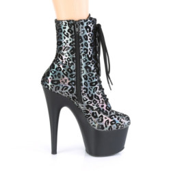Pleaser ADORE-1020LP Pewter Leopard Print Hologram