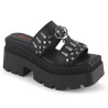 Demonia WRATH-08 Black Vegan Goth Platform Mules