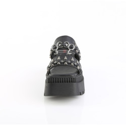 Demonia WRATH-08 Black Vegan Goth Platform Mules