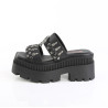 Demonia WRATH-08 Black Vegan Goth Platform Mules