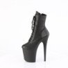Pleaser FLAMINGO-1020 Black Leather Heeled Ankle Boots