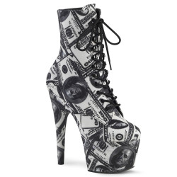 Pleaser ADORE-1020DP White Black Fabric Sale Women