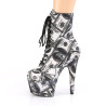 Pleaser ADORE-1020DP White Black Fabric Sale Women