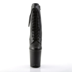 Pleaser FLAMINGO-1020 Black Vegan Leather Ankle Boots