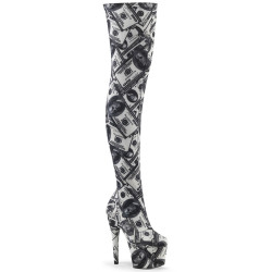 Pleaser ADORE-3000DP White Black Fabric Sale Women