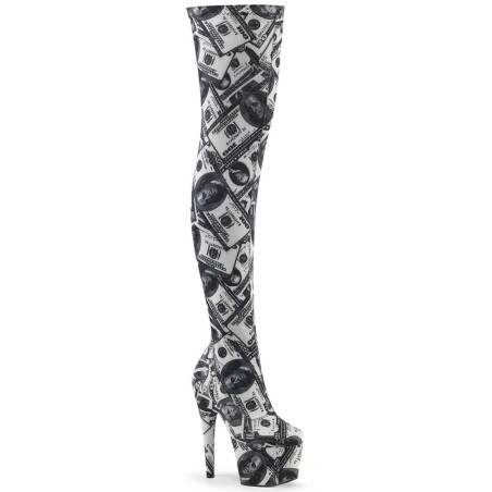 Pleaser ADORE-3000DP White Black Fabric Sale Women