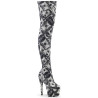 Pleaser ADORE-3000DP White Black Fabric Sale Women