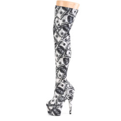 Pleaser ADORE-3000DP White Black Fabric Sale Women