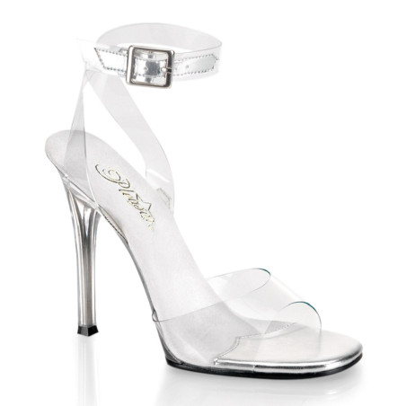Fabulicious GALA-06 Clear Heeled Ankle Wrap Sandals