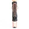 Pleaser FLAMINGO-1020 Black Vegan Leather Rose Gold