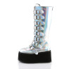 Demonia DAMNED-318 Silver Hologram Vegan Leather Sale