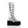 Demonia DAMNED-318 Silver Hologram Vegan Leather Sale