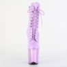 Pleaser FLAMINGO-1020 Lavender Patent Chrome Ankle Boots