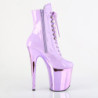 Pleaser FLAMINGO-1020 Lavender Patent Chrome Ankle Boots